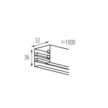TEAR N 3-Phasen Anbauschiene 1m